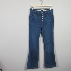 Pilcro Anthropologie High Rise Trouser Bootcut Jeans Women 31 Button Fly 684